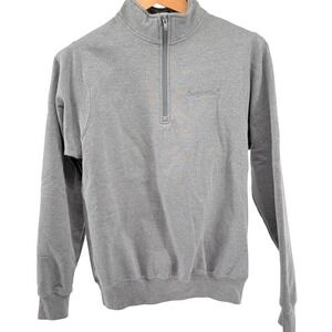 Dogs Rule Gray 1/4 Zip Pullover‎ Sweatshirt Fleece Size S